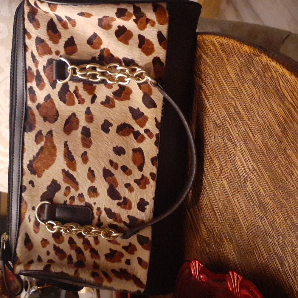 Ann Taylor PONY HAIR Cheetah Print Handbag NWT